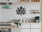 "Kitchen" Wooden Sign with Cutlery and Decor