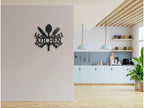 "Kitchen" Wooden Sign with Cutlery and Decor