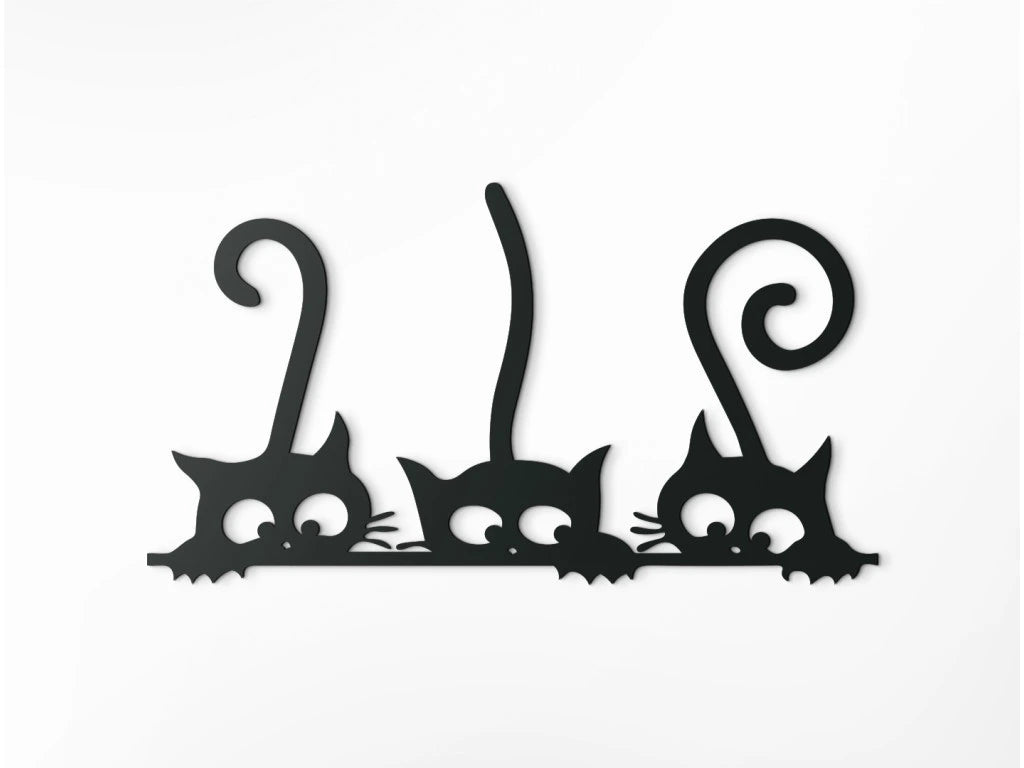 Curious Kittens Silhouette Wall Art